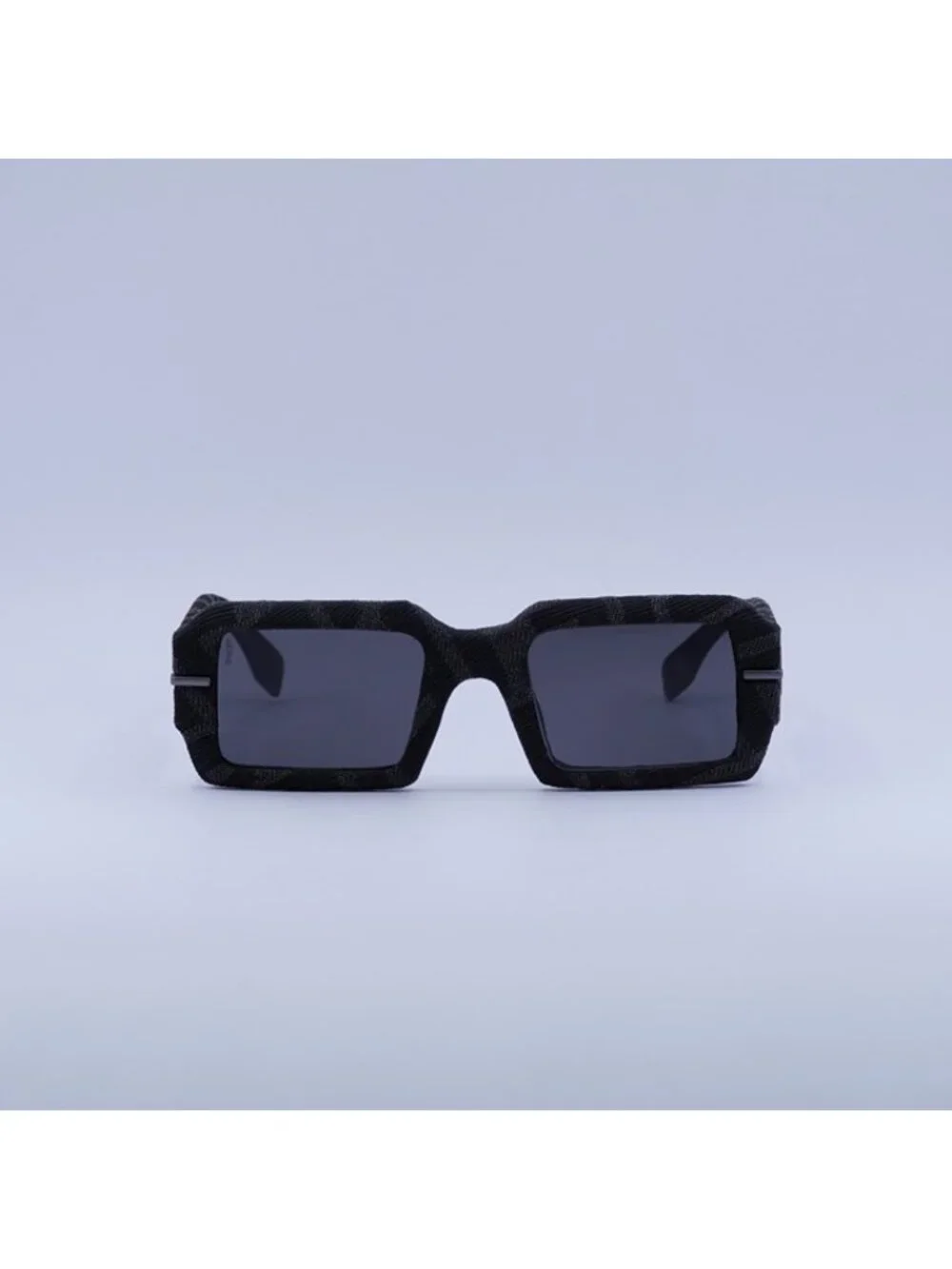 Fendi FE40074U 05A Sunglasses Grey Monogram Rectangle Frame, Grey Lenses